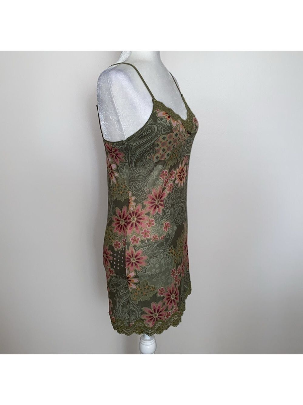 Victoria’s Secret Y2K vintage olive green slip & panty set - Picture 3 of 12